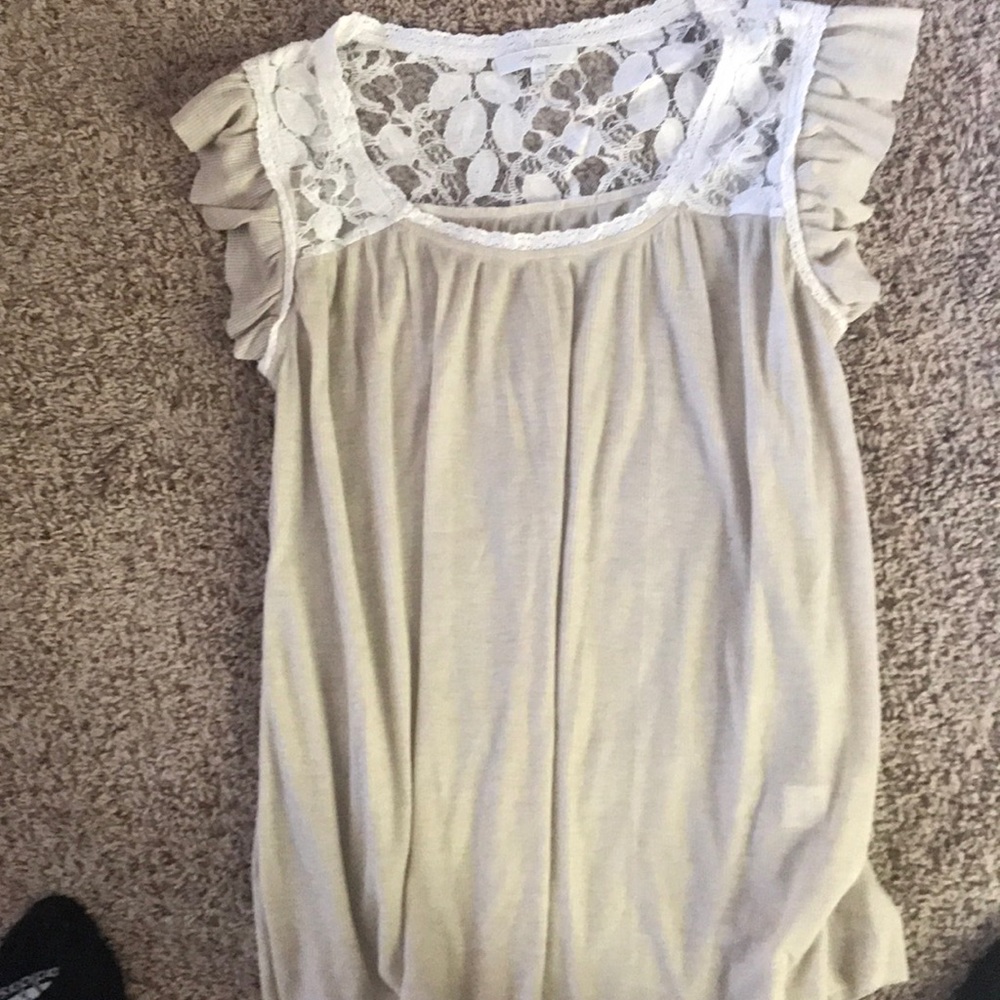 Cream Shirt with Lace back